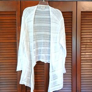 St. John's Bay White Open-Front Cardigan